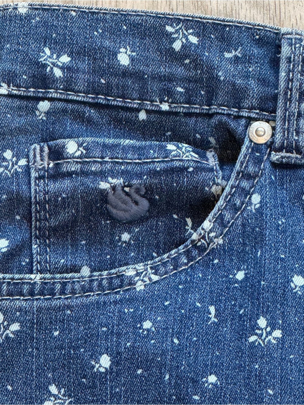 Vanderbilt Floral Print Denim Jeans sz 10 - Picture 2 of 8